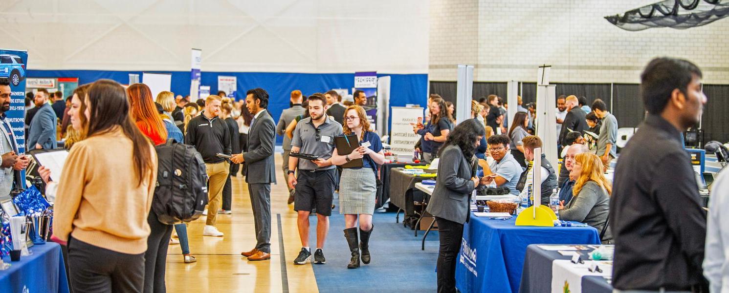 Students at career expo